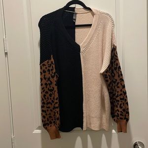Medium used once color block sweater